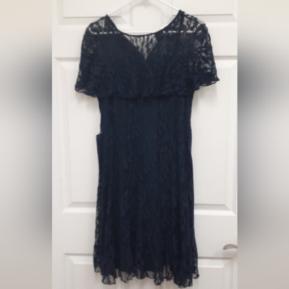 Jessica Howard Navy Blue Lace Dress